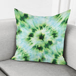 Green And Black Acid Wash Tie Dye Print Pillow Cover