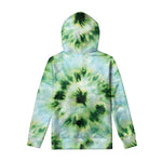 Green And Black Acid Wash Tie Dye Print Pullover Hoodie