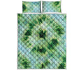 Green And Black Acid Wash Tie Dye Print Quilt Bed Set