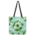 Green And Black Acid Wash Tie Dye Print Tote Bag