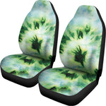 Green And Black Acid Wash Tie Dye Print Universal Fit Car Seat Covers