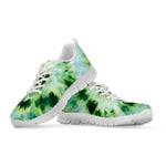 Green And Black Acid Wash Tie Dye Print White Sneakers