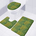 Green And Black African Ethnic Print 3 Piece Bath Mat Set