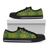 Green And Black African Ethnic Print Black Low Top Shoes