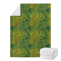 Green And Black African Ethnic Print Blanket