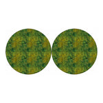 Green And Black African Ethnic Print Car Coasters