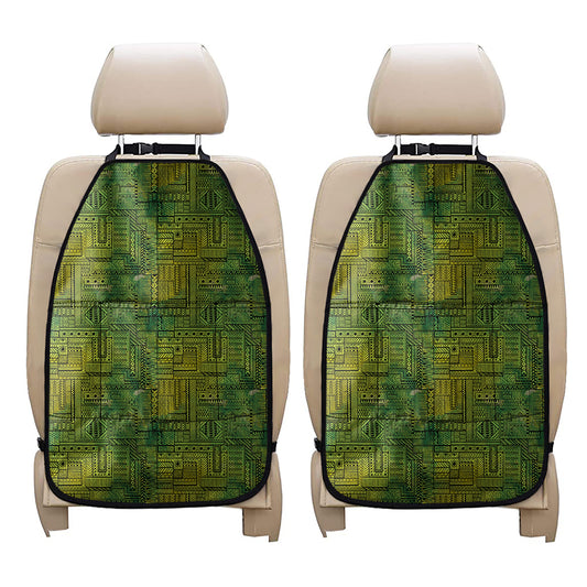Green And Black African Ethnic Print Car Seat Organizers