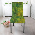 Green And Black African Ethnic Print Dining Chair Slipcover