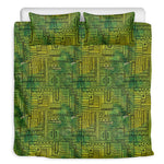 Green And Black African Ethnic Print Duvet Cover Bedding Set