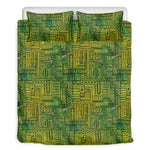 Green And Black African Ethnic Print Duvet Cover Bedding Set