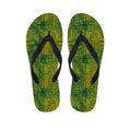 Green And Black African Ethnic Print Flip Flops
