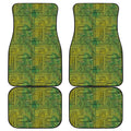 Green And Black African Ethnic Print Front and Back Car Floor Mats
