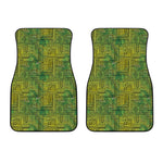 Green And Black African Ethnic Print Front Car Floor Mats