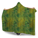 Green And Black African Ethnic Print Hooded Blanket