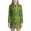Green And Black African Ethnic Print Hoodie Dress