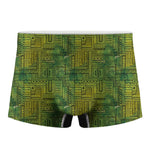Green And Black African Ethnic Print Men's Boxer Briefs