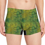 Green And Black African Ethnic Print Men's Boxer Briefs
