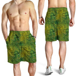 Green And Black African Ethnic Print Men's Shorts