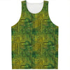 Green And Black African Ethnic Print Men's Tank Top