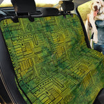 Green And Black African Ethnic Print Pet Car Back Seat Cover