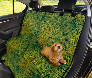 Green And Black African Ethnic Print Pet Car Back Seat Cover