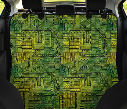 Green And Black African Ethnic Print Pet Car Back Seat Cover
