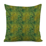 Green And Black African Ethnic Print Pillow Cover