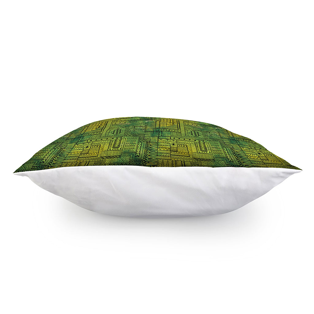 Green And Black African Ethnic Print Pillow Cover