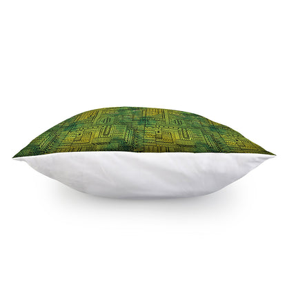 Green And Black African Ethnic Print Pillow Cover