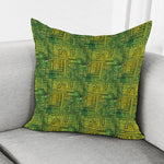 Green And Black African Ethnic Print Pillow Cover
