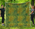 Green And Black African Ethnic Print Quilt