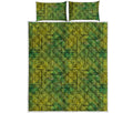 Green And Black African Ethnic Print Quilt Bed Set