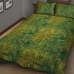Green And Black African Ethnic Print Quilt Bed Set