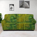 Green And Black African Ethnic Print Sofa Cover