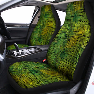 Green And Black African Ethnic Print Universal Fit Car Seat Covers