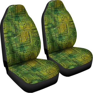 Green And Black African Ethnic Print Universal Fit Car Seat Covers