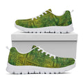 Green And Black African Ethnic Print White Running Shoes