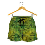 Green And Black African Ethnic Print Women's Shorts