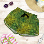 Green And Black African Ethnic Print Women's Shorts