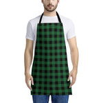 Green And Black Buffalo Check Print Apron