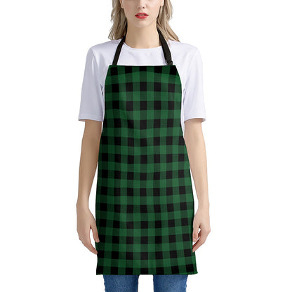 Green And Black Buffalo Check Print Apron