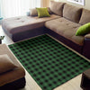 Green And Black Buffalo Check Print Area Rug