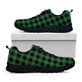 Green And Black Buffalo Check Print Black Running Shoes