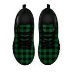 Green And Black Buffalo Check Print Black Sneakers