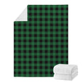 Green And Black Buffalo Check Print Blanket