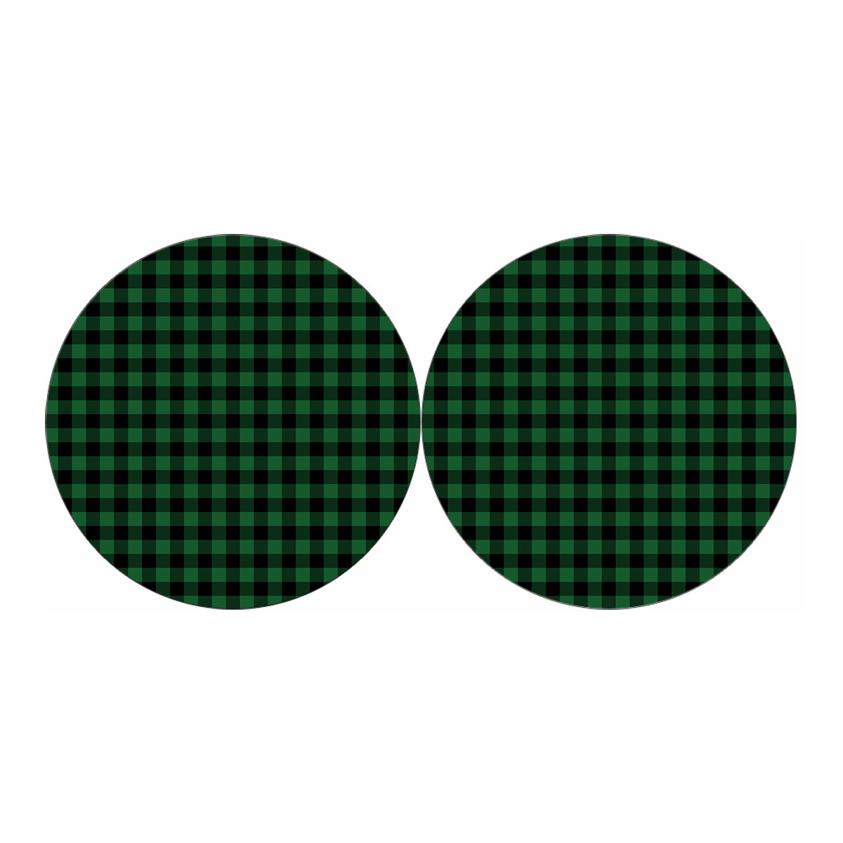 Green And Black Buffalo Check Print Car Coasters