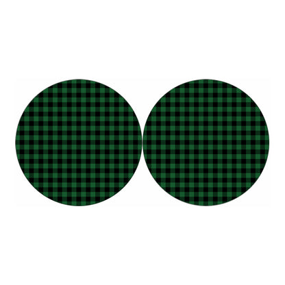 Green And Black Buffalo Check Print Car Coasters