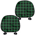 Green And Black Buffalo Check Print Car Headrest Covers