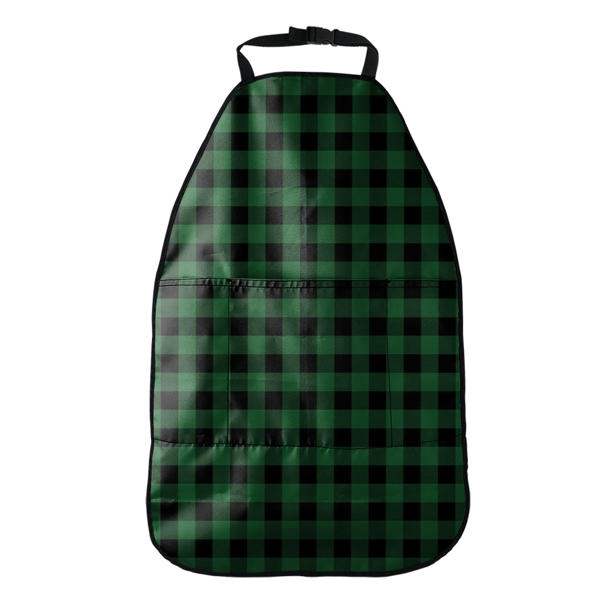 Green And Black Buffalo Check Print Car Seat Organizers