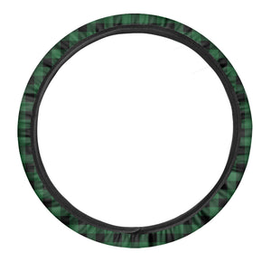 Green And Black Buffalo Check Print Car Steering Wheel Cover